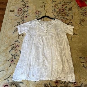 Anthropologie Eri + Ali white floral embroidered dress, XXSP